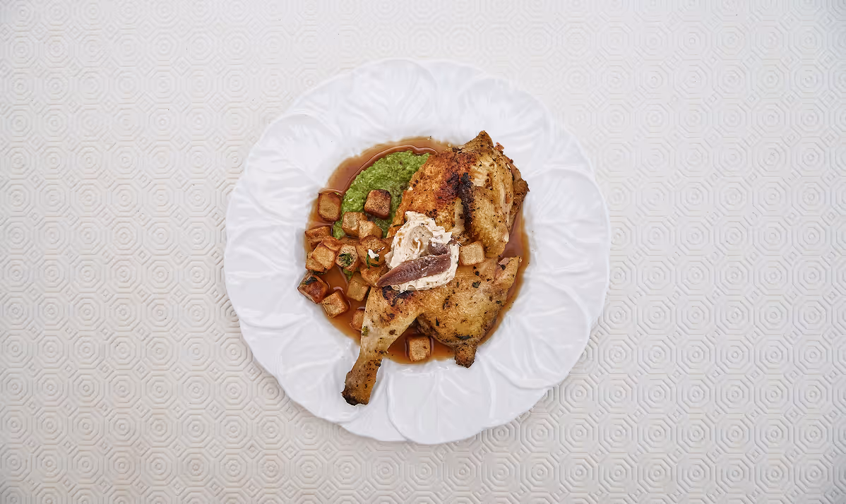 Table setting with plated dish
